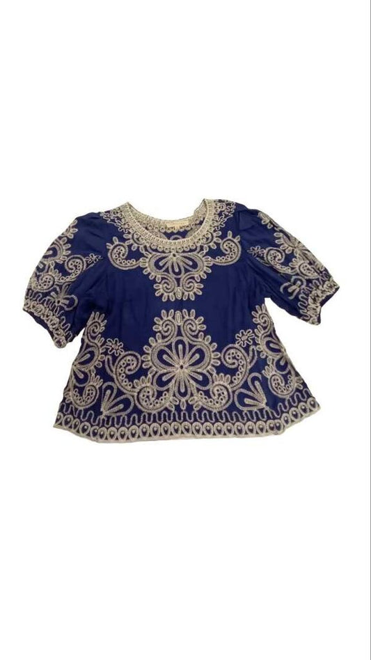 Embroidered 3/4 Sleeve Shirt
