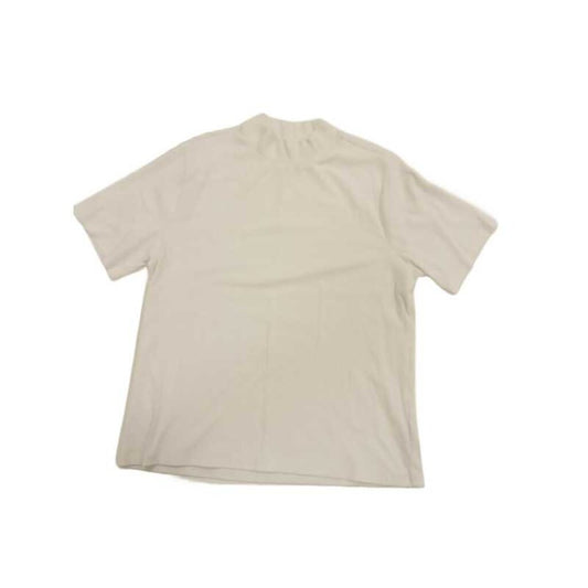 Mock Turtle Neck Ribbed Short Sleeve Shirt