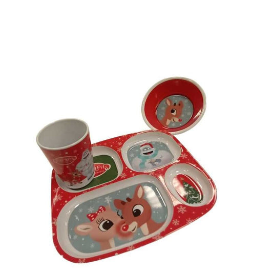 3pc Dish Set: Divided Plate, Bowl, Cup