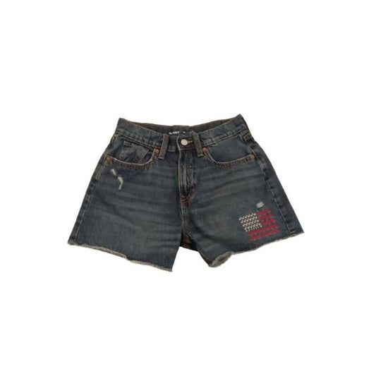 Shorts: Denim/Flag Embroidery