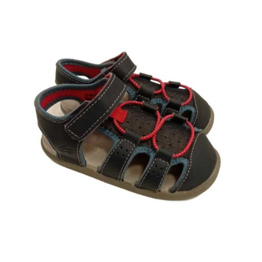Sandals: Red Elastic/Velcro Closure