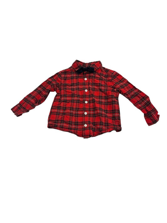 Long Sleeve Plaid with Bow Tie