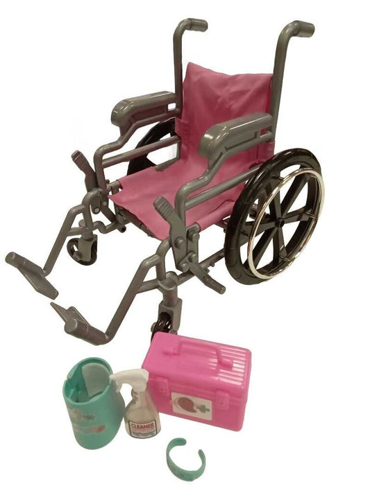 doll wheelchair + accessories