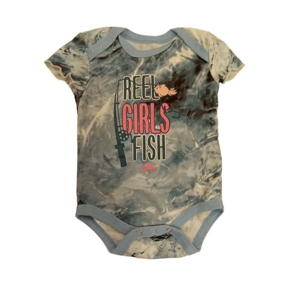 Short Sleeve Onsie Reel Girls Fish