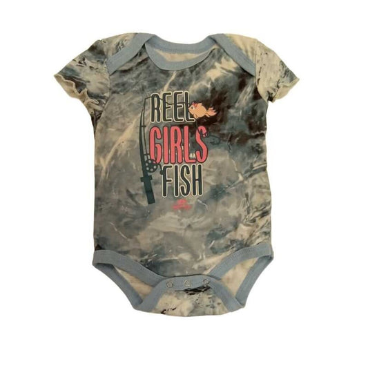 Short Sleeve Onsie Reel Girls Fish