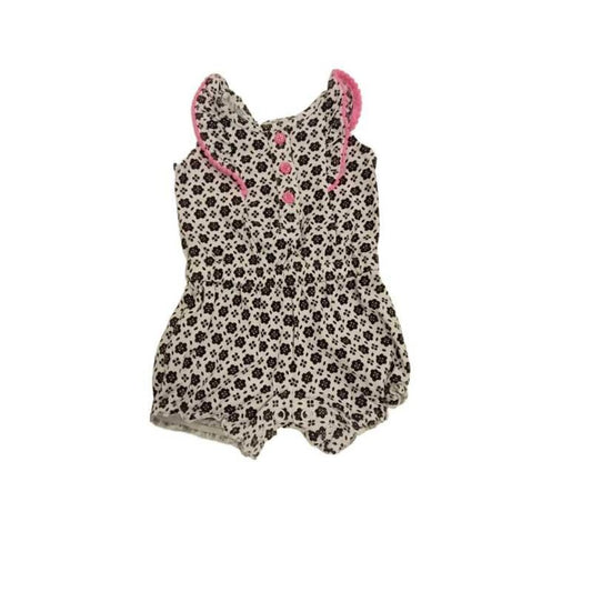 Sleeveless Romper: Ruffle/Flower Design