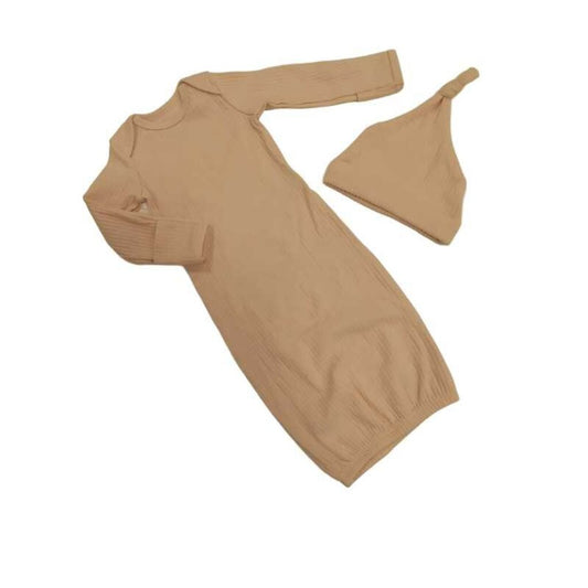 Sleeper Gown: 2pc Ribbed Hat