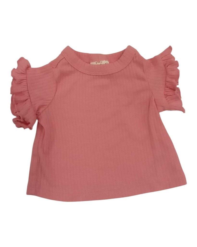 Shirt: Ribbed Ruffle Sleeves