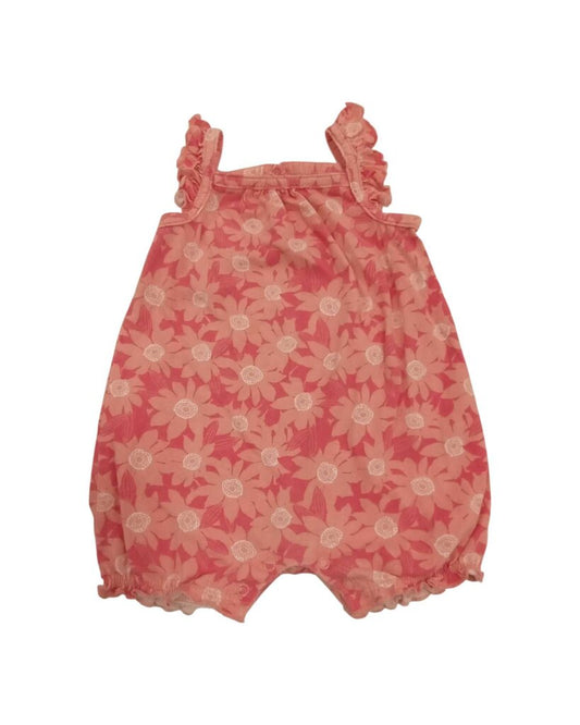 Romper: Tank Ruffle Straps Flowers