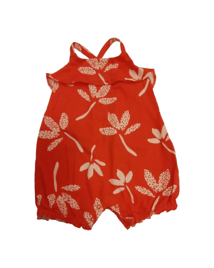 Romper: Thin Crossed Straps Flowers