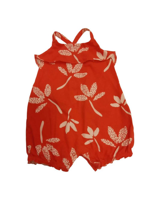 Romper: Thin Crossed Straps Flowers