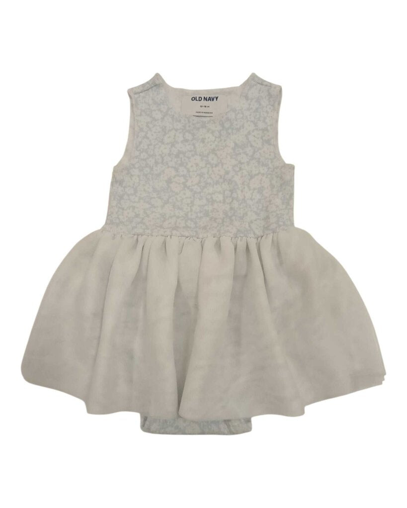 Onesie: Blue Flowers Tulle Skirt