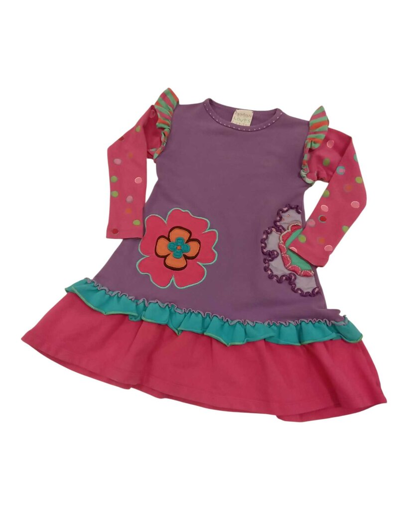 Long Sleeve Dress: Embroidered Detail