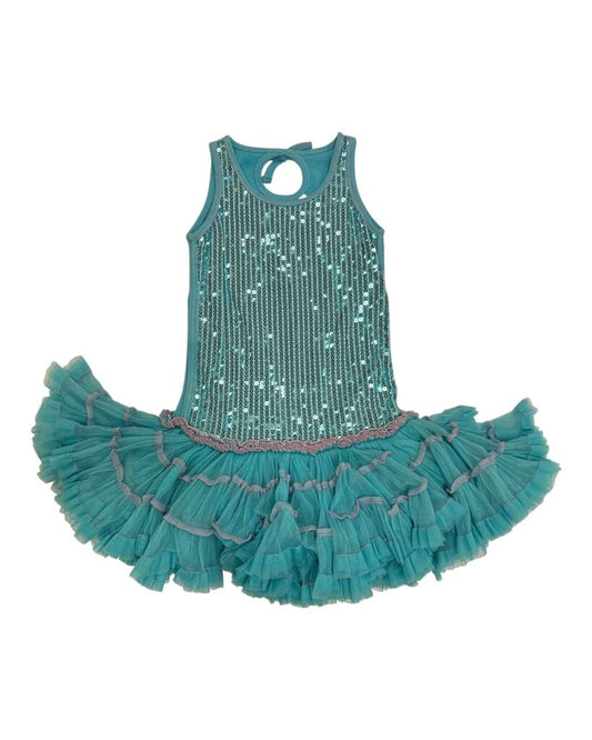 Dress: Sleeveless Sequin top, Tulle Skirt