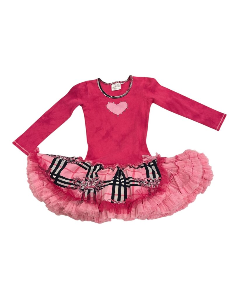 Long Sleeve Dress: Heart/Crystals