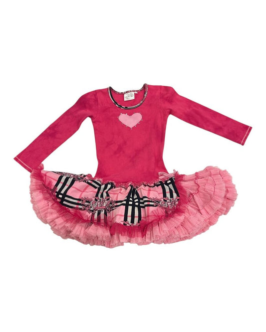 Long Sleeve Dress: Heart/Crystals