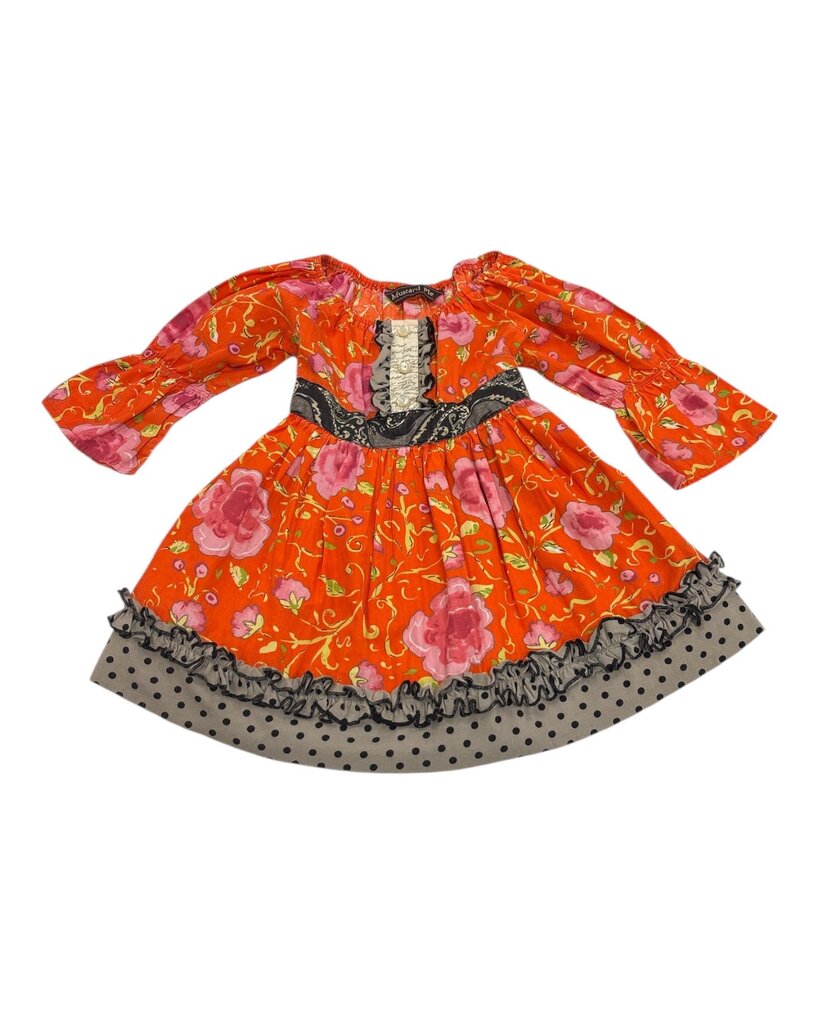 Long Sleeve Dress: Flowers & Ruffles