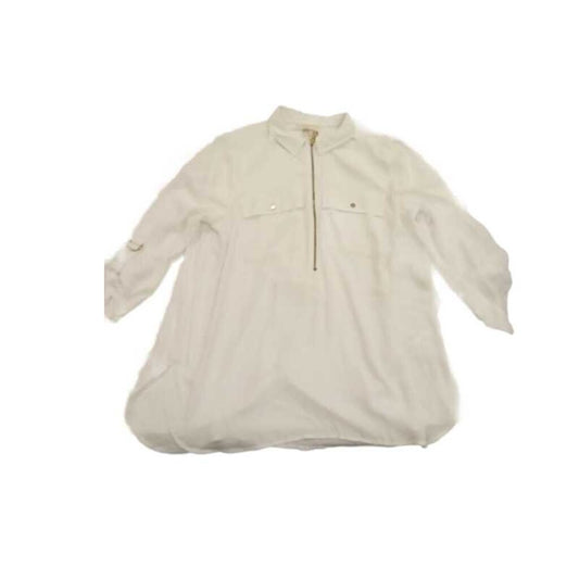 Long Sleeve Sheer, Zipper Blouse