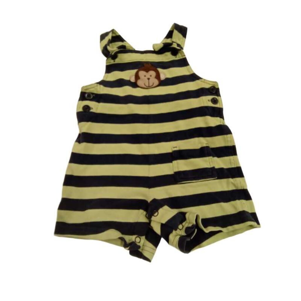 Monkey Striped Overall Shorts
