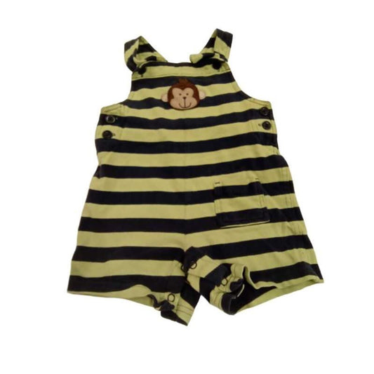 Monkey Striped Overall Shorts