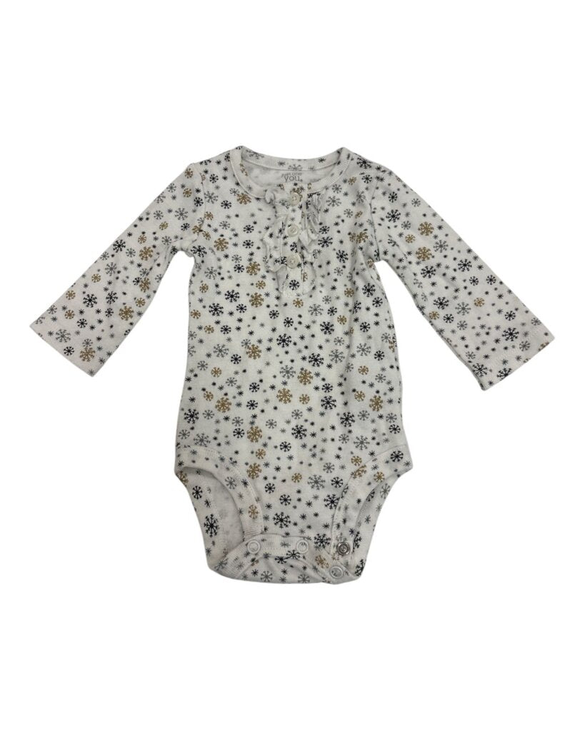 Snow Flake Long Sleeve Onesie