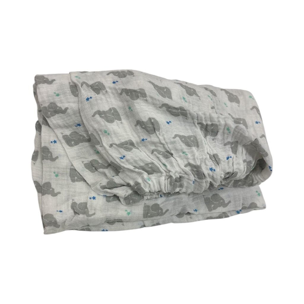 Muslin Crib Sheet - Elephants