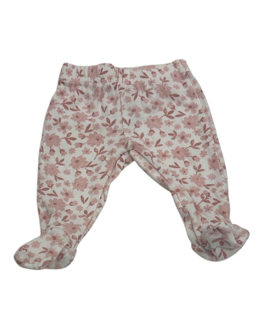 Footie Pants - Pink Flowers