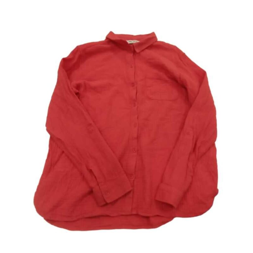 Vibrant Orange Casual Button-Down